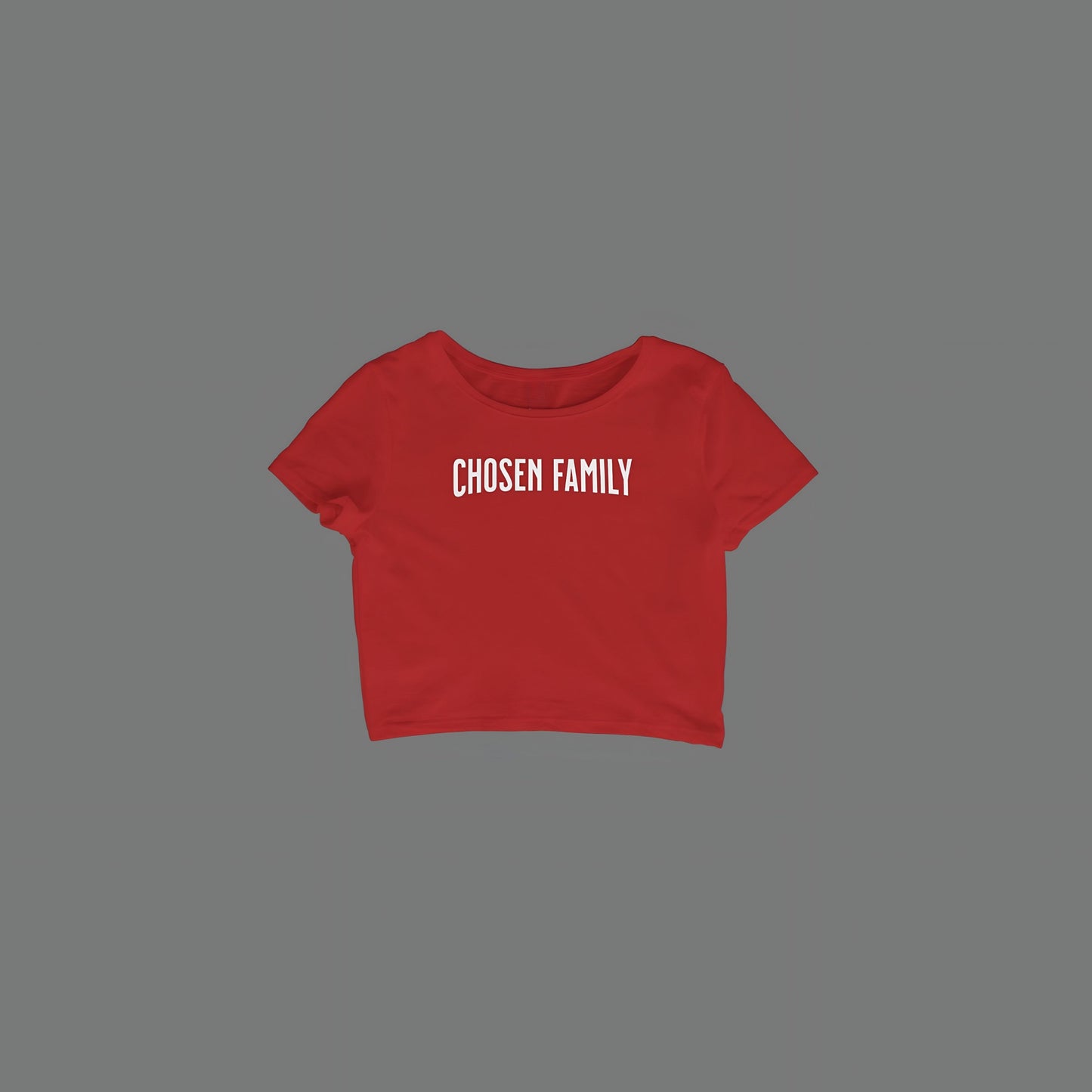 Red Chosen Family Fitness Ribbed Baby Cropped Tee