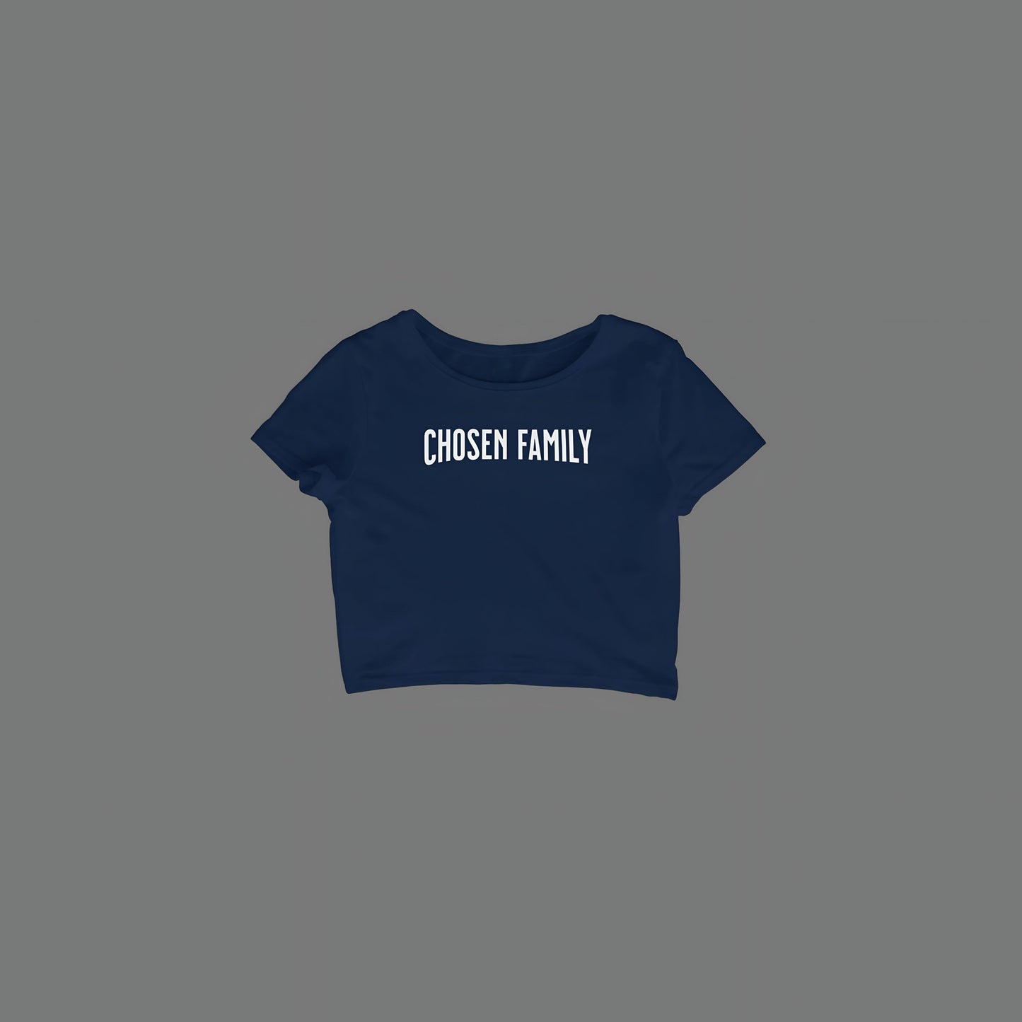 Navy Blue Chosen Family Fitness Ribbed Baby Cropped Tee