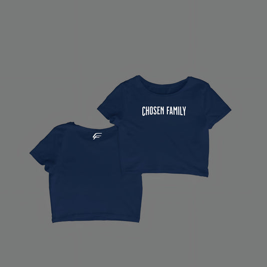 Navy Blue Chosen Family Fitness Ribbed Baby Cropped Tee